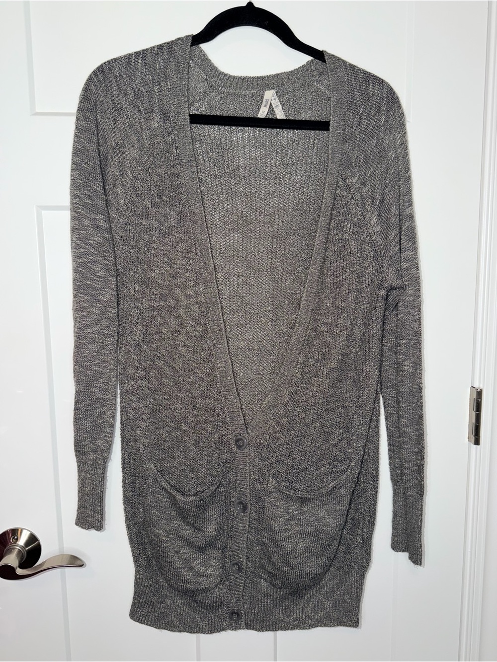 Mudd Gray Open Knit Cardigan